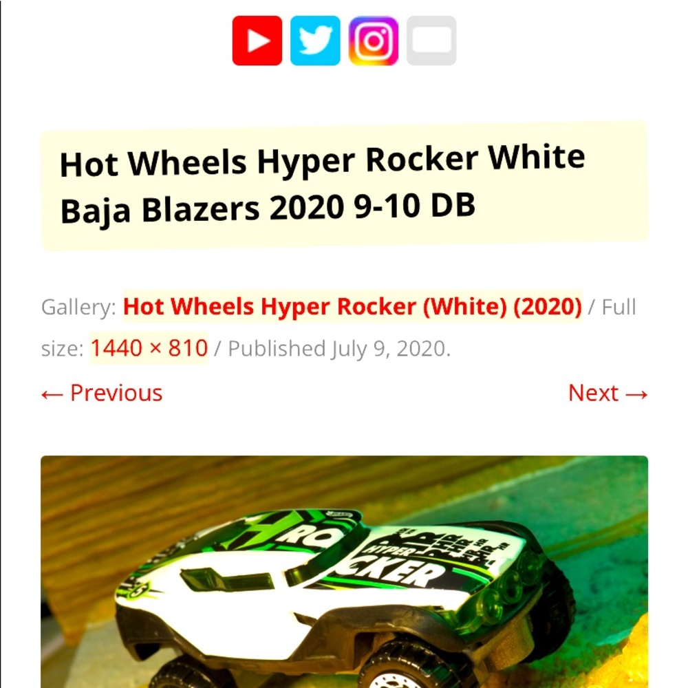 Hot Wheels Hyper Rocker White Baja Blazers